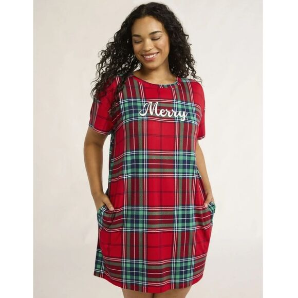 Joyspun Women’s Short Sleeve Sleep Shirt, Size 2X/3X - Picture 6 of 10